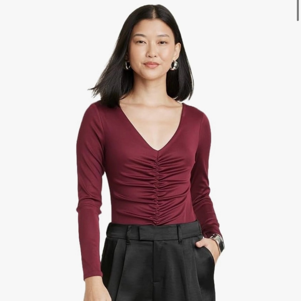 A New Day size‎ L Ruched Slim Fit Bodysuit